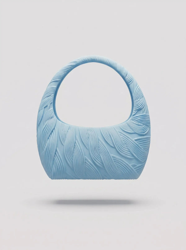 Sky Blue Textured Handbag