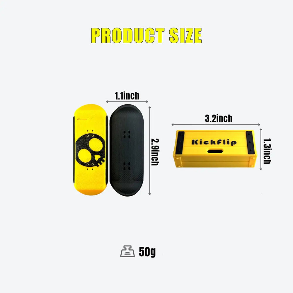 RareDude Snaps | Yellow Skull Magnetic Fingerboard Fidget Slider