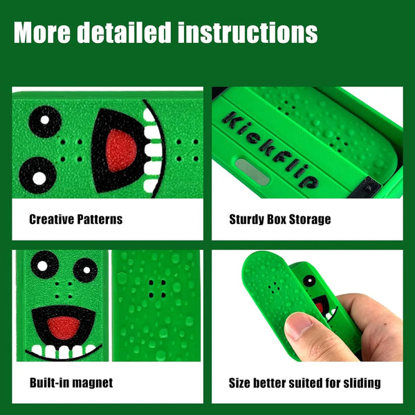RareDude® Snaps | Green Monster Magnetic Fingerboard Fidget Slider