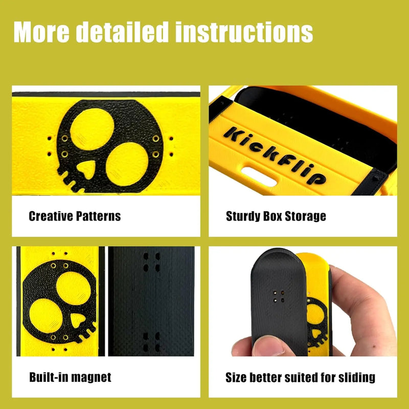 RareDude® Snaps | Yellow Skull Magnetic Fingerboard Fidget Slider