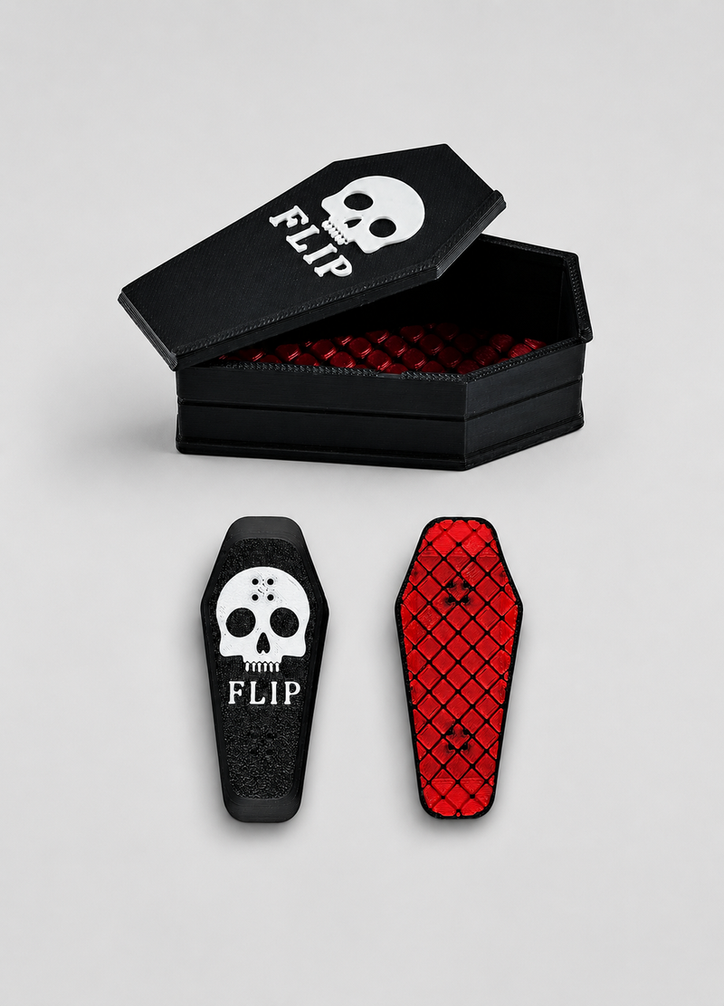 RareDude Snaps | Gothic Skull Magnetic Fidget Slider & Coffin Desk Toy