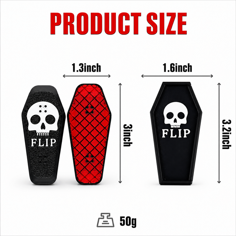 RareDude Snaps | Gothic Skull Magnetic Fidget Slider & Coffin Desk Toy