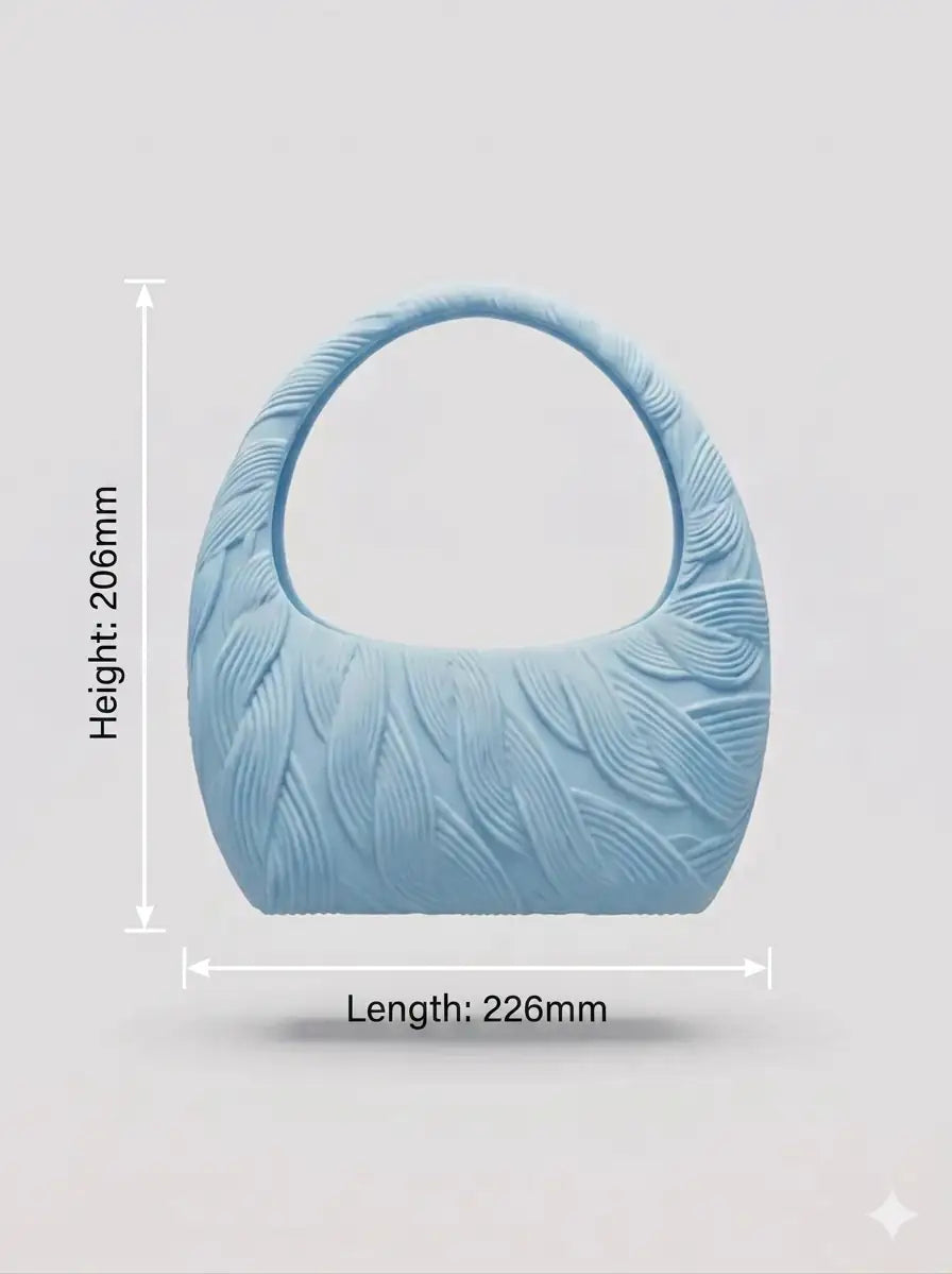 Sky Blue Textured Handbag