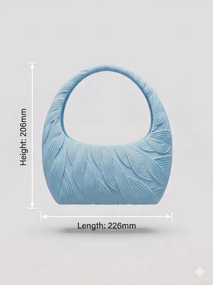 Sky Blue Textured Handbag